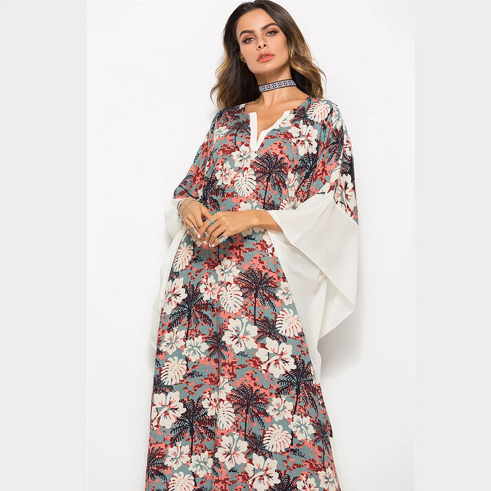 Летнее Длинное платье с цветочным принтом в стиле бохо женское свободное пляжное