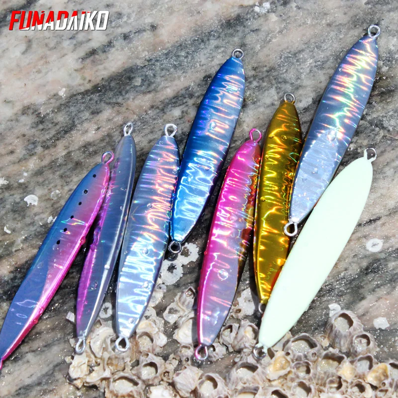 FUNADAIKO, 5 шт., приманки для ловли на пляже, 30 г/40 г/60 г, для ловли лодок, медленный джиг, металлическая приманка, светящийся джиг