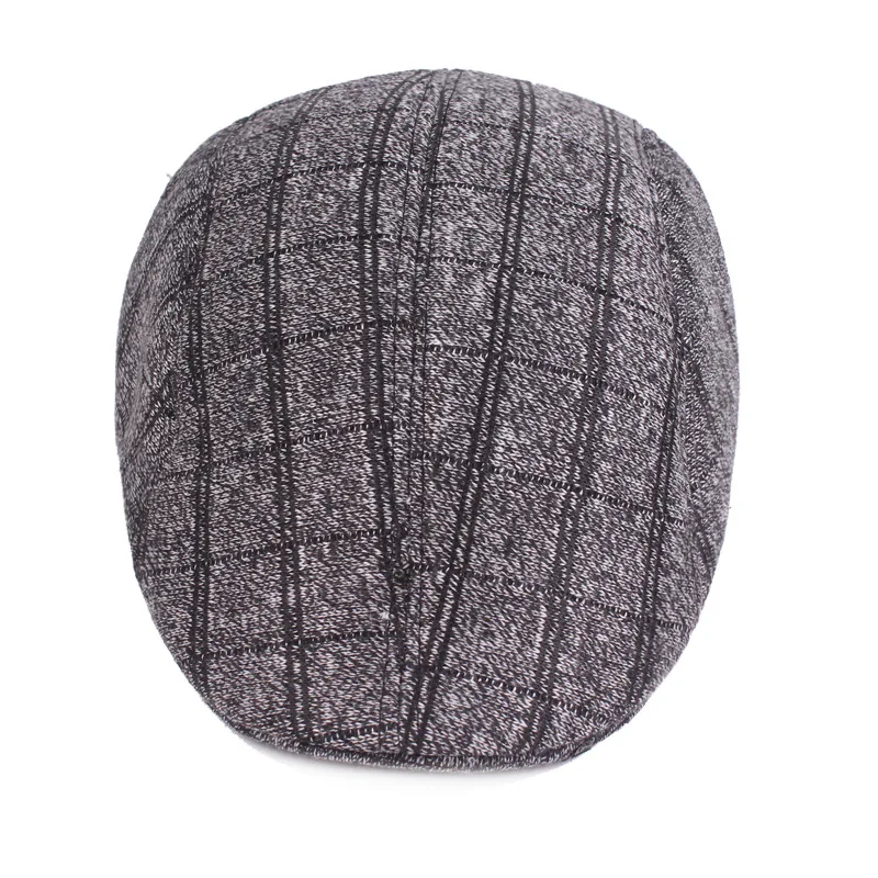 

SILOQIN Winter Men's Cap Cotton Warm Retro Beret British Plaid Vintage Male Bone Visor Caps For Men Snapback Brand Dad's Hat