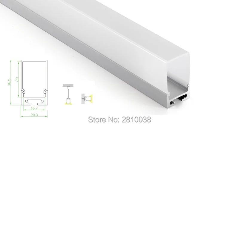 50X2 м наборы/партия алюминиевый профиль Al6063 для светодиодных полос и глубоко