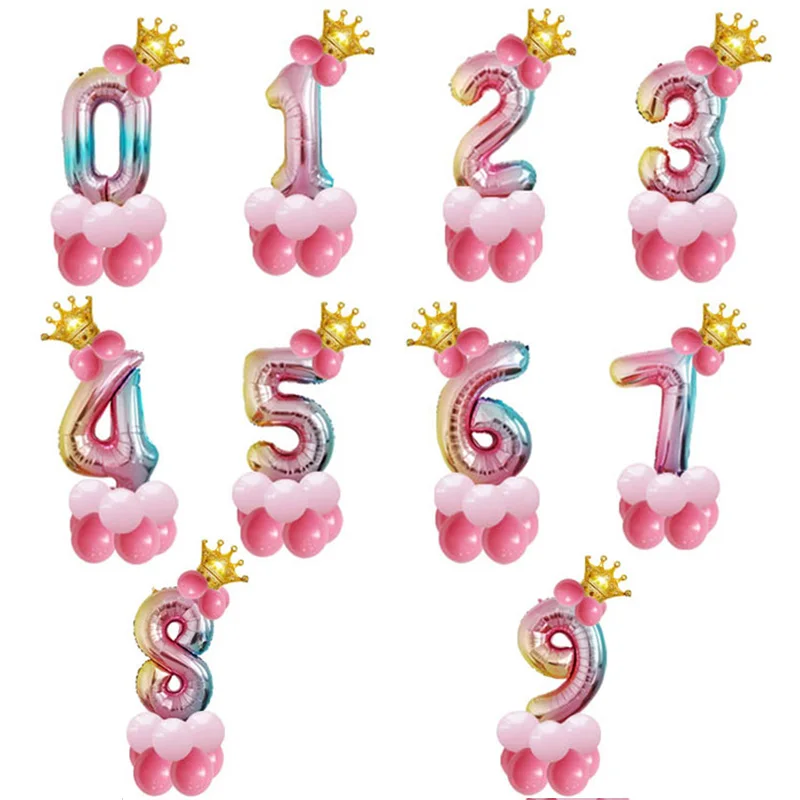 32 дюйма 1 Набор воздушных шаров градиентный цветной цифровой воздушный шар с