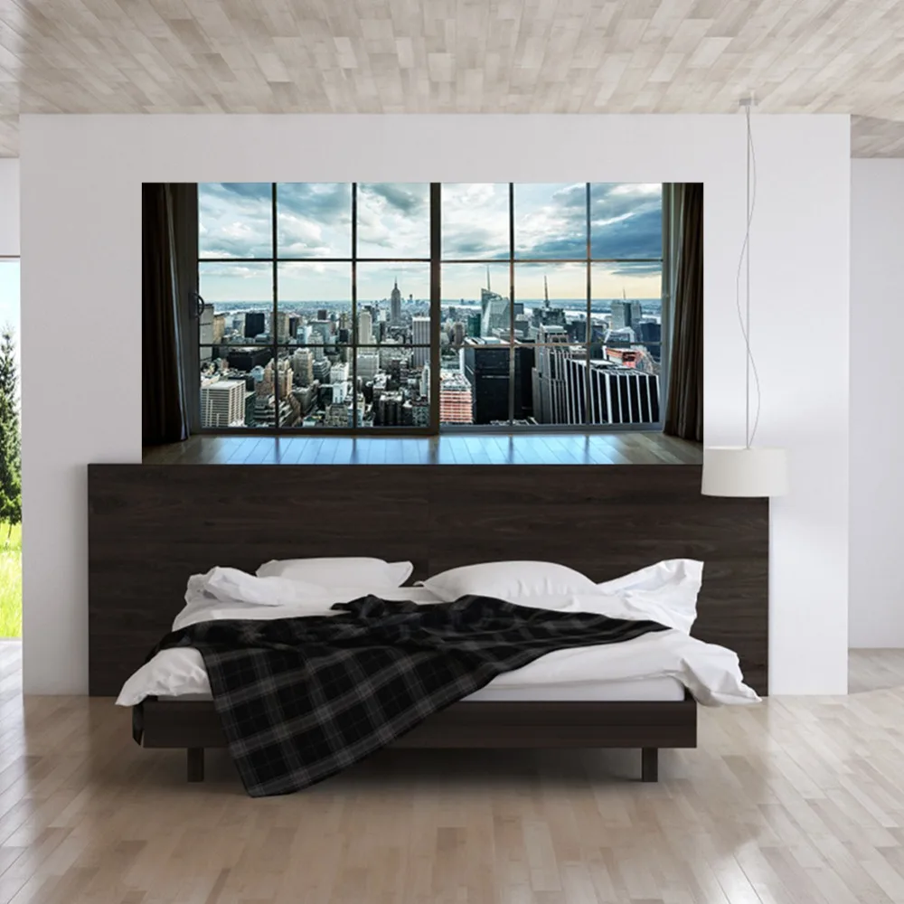 

Manhattan New York City Scene City Scape Bedroom TV Wall Sitting Room Background Wall Paper Stickers