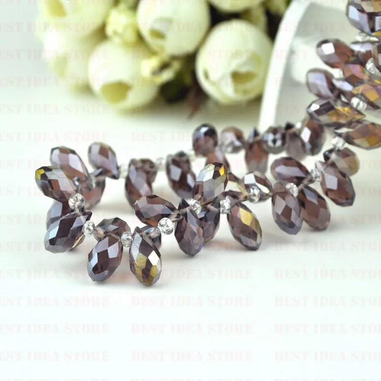 Цена продажи! 100 шт 6x12 мм Средний Фиолетовый AB Цвет подвески с огранкой бриолет