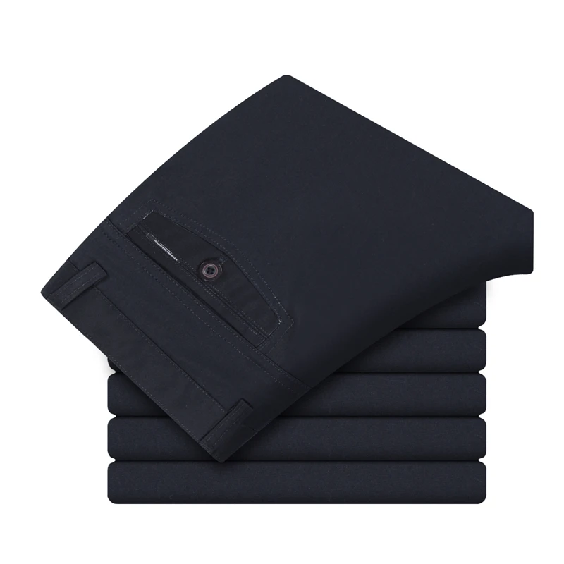 High Quality New Arrival Men's Fashion Slim Fit Clothes Men Solid Color Suit Pants Non-Iron Business Formal Casual Trousers | Мужская