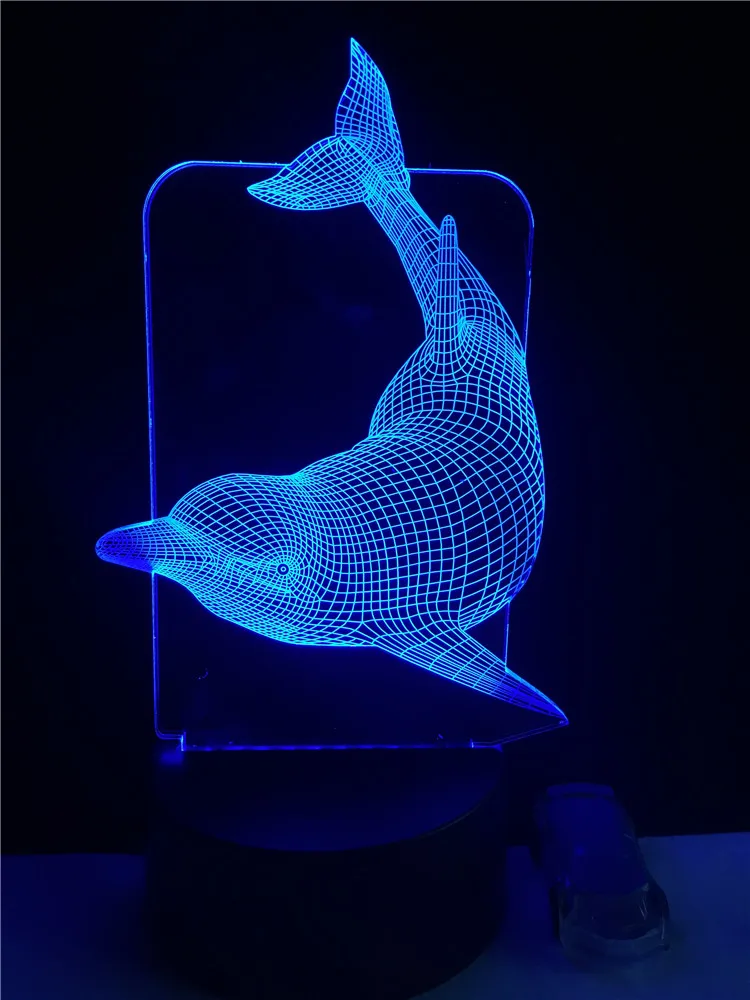 GAOPIN животных Дельфин 3D светильник цветная (RGB) Светодиодная лампа USB Настроение