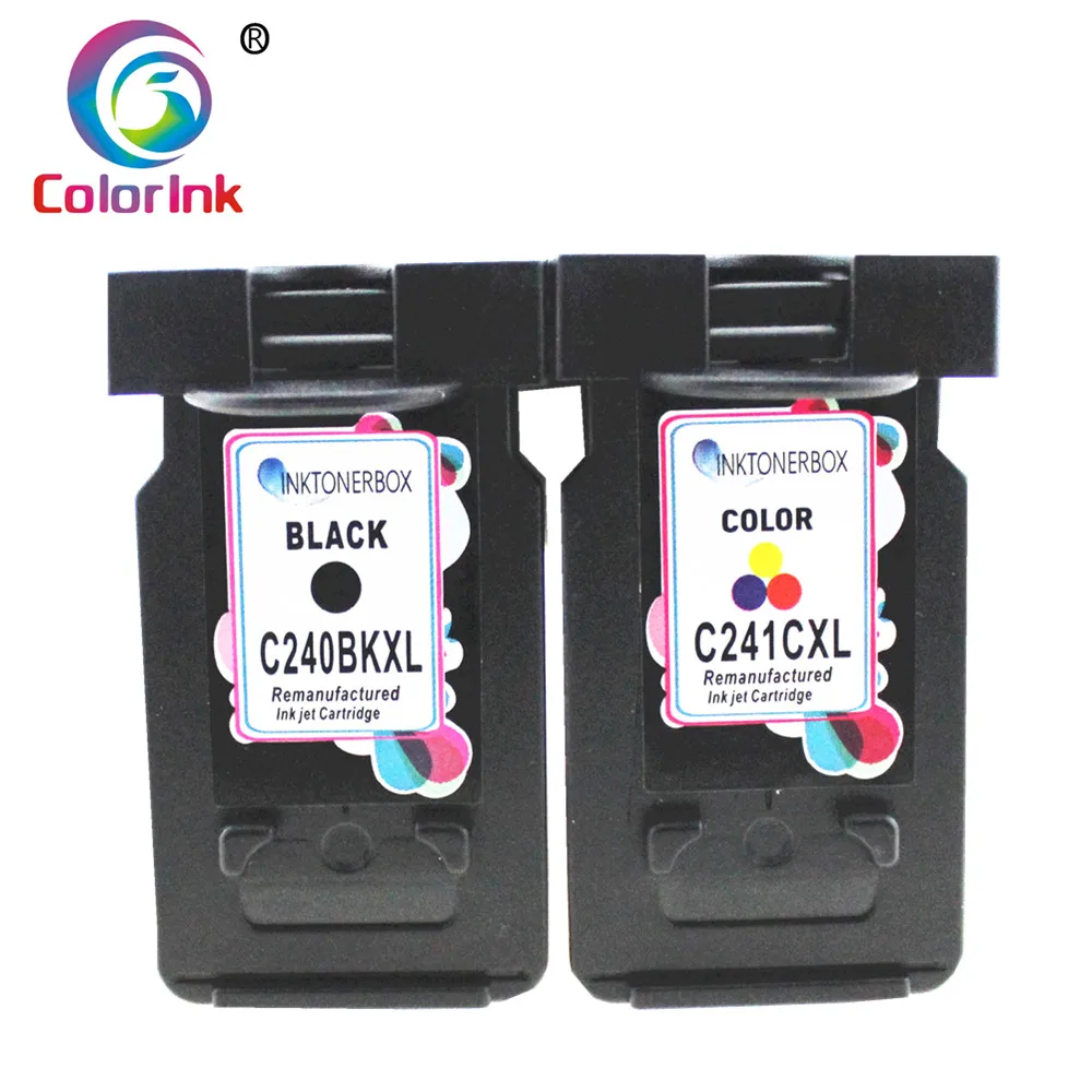 2PK BK Tri-color ColoInk 2 шт. в упаковке для Canon PG-240XL CL-241XL 240XL 241XL чернильный картридж для принтера тонер MG2120 MG2220 MG3120 MG3220 MX438 MX518 MX37 - Цвет: 2PK BK Tri-color