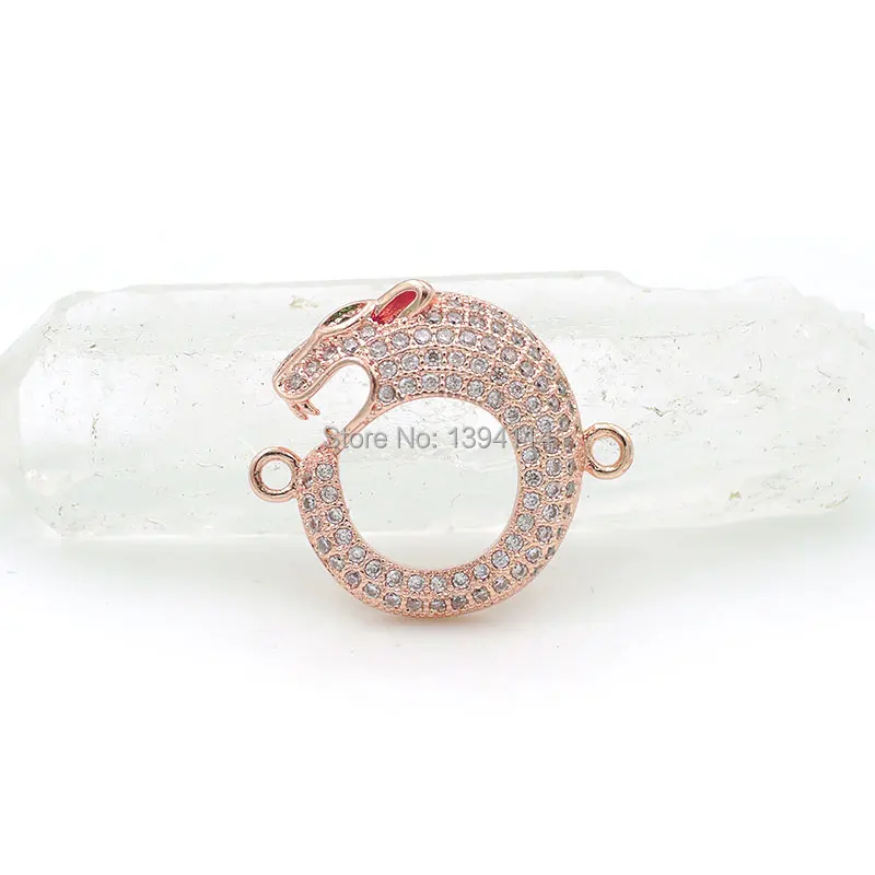 22*19*5 мм микро-паве прозрачный CZ КРУГЛЫЙ Змеиный соединитель подходит для женщин