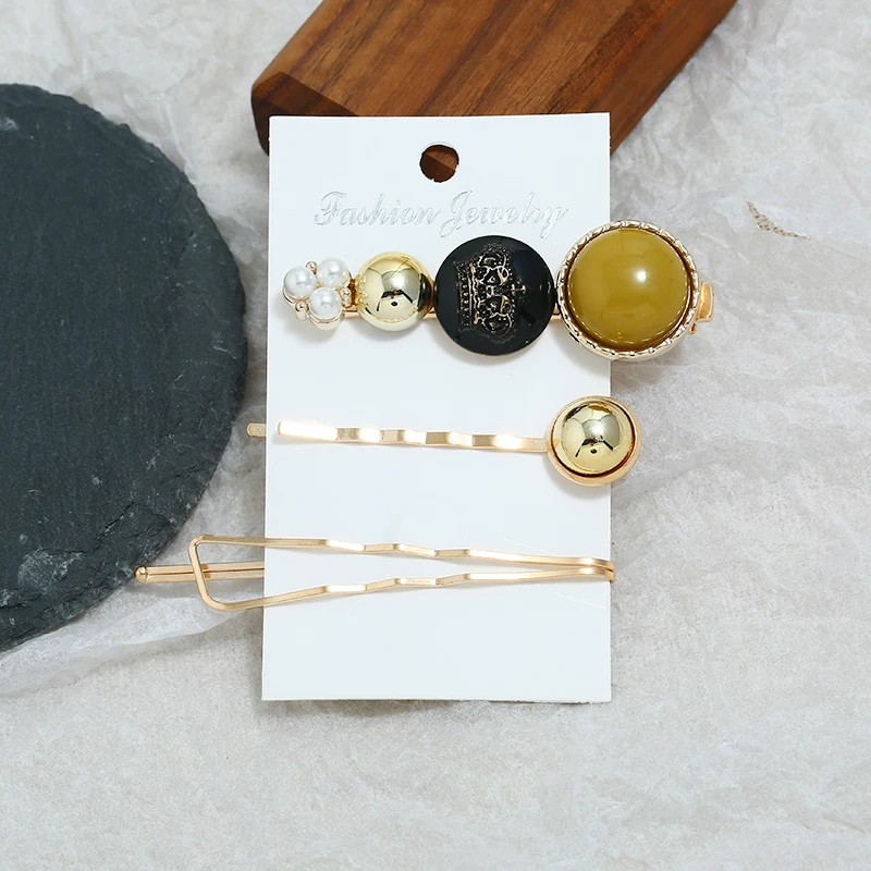 3 шт./компл. корейский модный дизайн золотые металлические заколки для волос