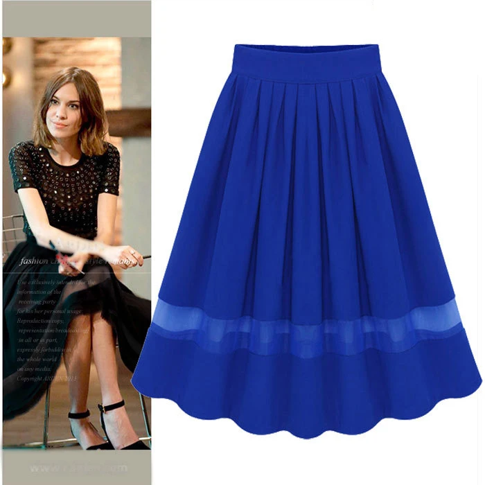 Стильная женская длинная юбка в стиле ретро плиссированная пачка до колена с