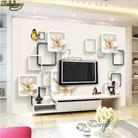beibehang custom lily butterfly photo wallpaper 3d mural wall paper roll tv background 3d flooring wallpapers for living room