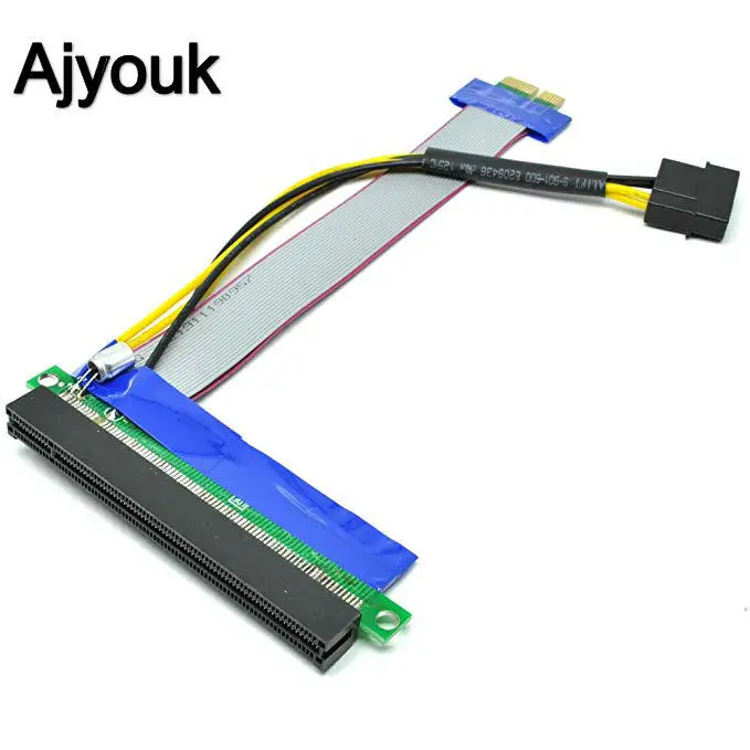 Переходник PCI-E 1X-16X адаптер с кабелем питания 19 см 50 шт. | Электроника