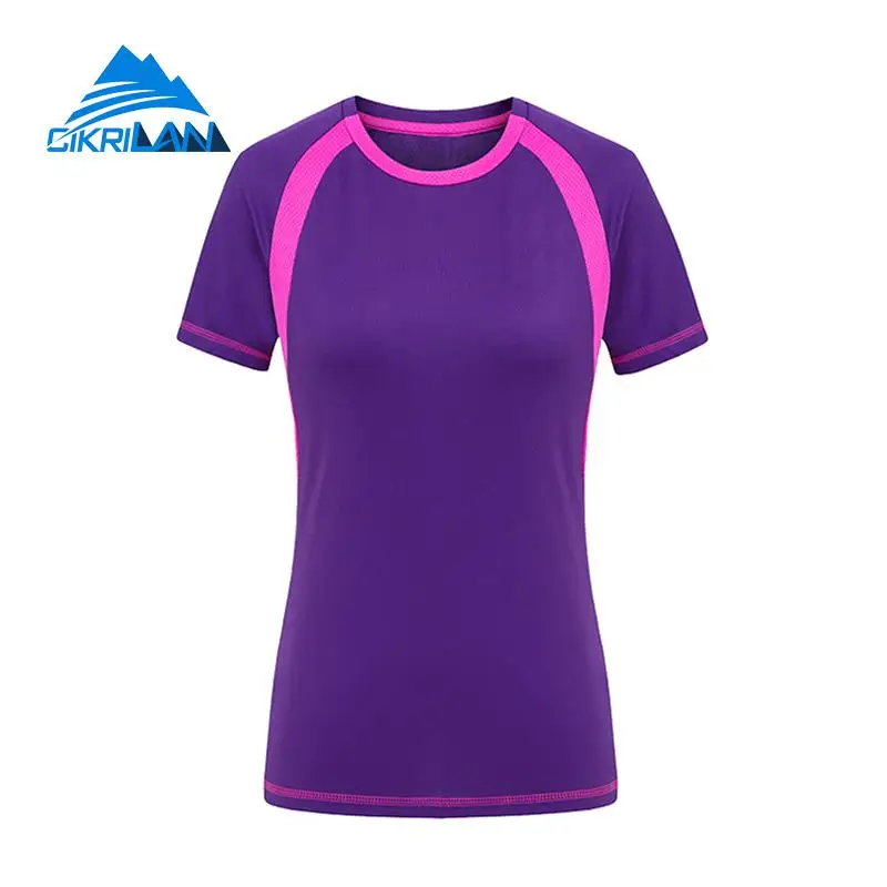 Женская быстросохнущая футболка летняя дышащая с коротким рукавом для активного
