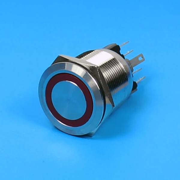 flat round head 22mm 6v 12v 24v 220v LED ring illminated momentary push button switch | Обустройство дома