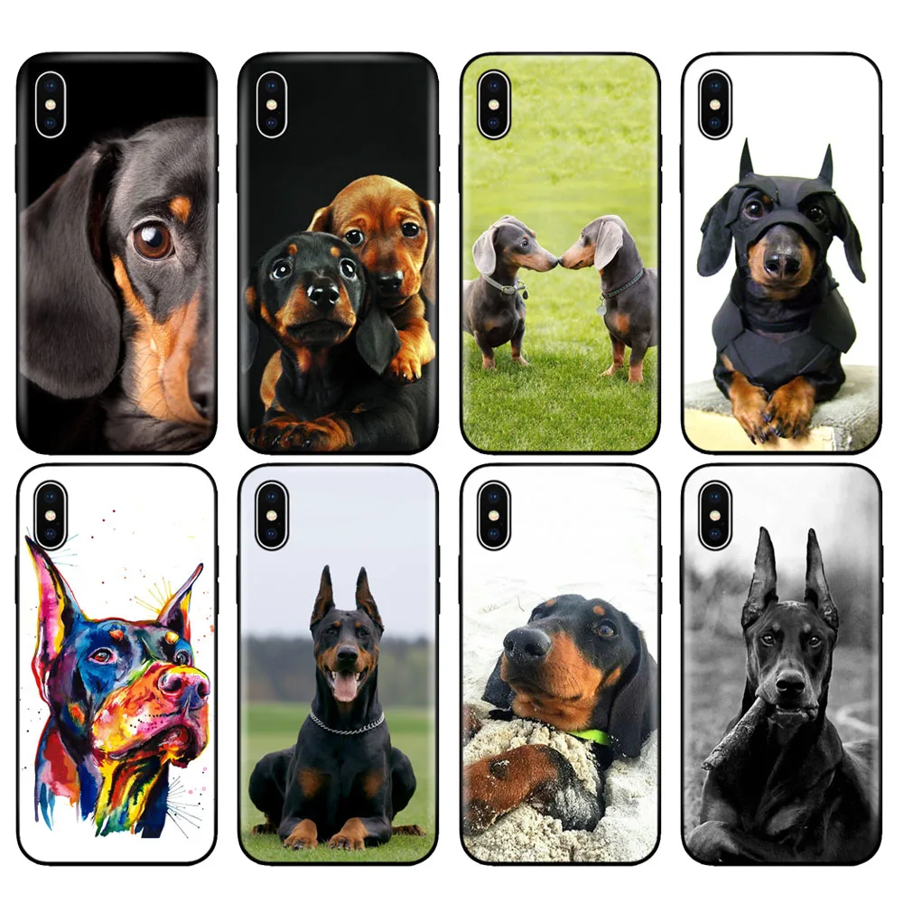 Черный чехол из ТПУ для iphone 5 5s SE 2020 6 6s 7 8 plus x 10 XR XS 11 pro MAX симпатичный с таксой
