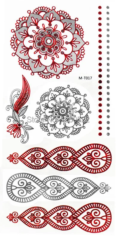 10 шт./лот красная серебряная металлическая тату вспышка металлические наклейки