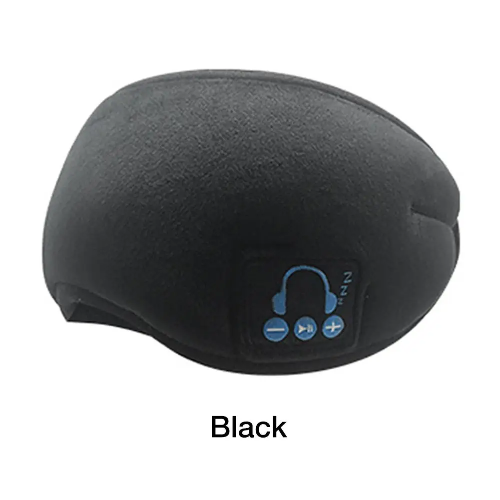 Black Bluetooth V5.0 музыка Спящая Беспроводная маска для глаз наушники помощь для сна затенение громкой связи облегчение усталости глаз Путешествия - Цвет: Black