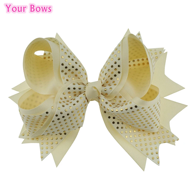 Банты твои 1 шт. 8 дюймов искусственная лента банты для волос золотые точки