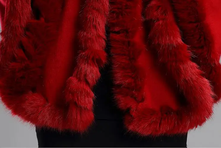 2016 зима-осень женская меховая накидка элегантная Искусственный Кролик мягкий