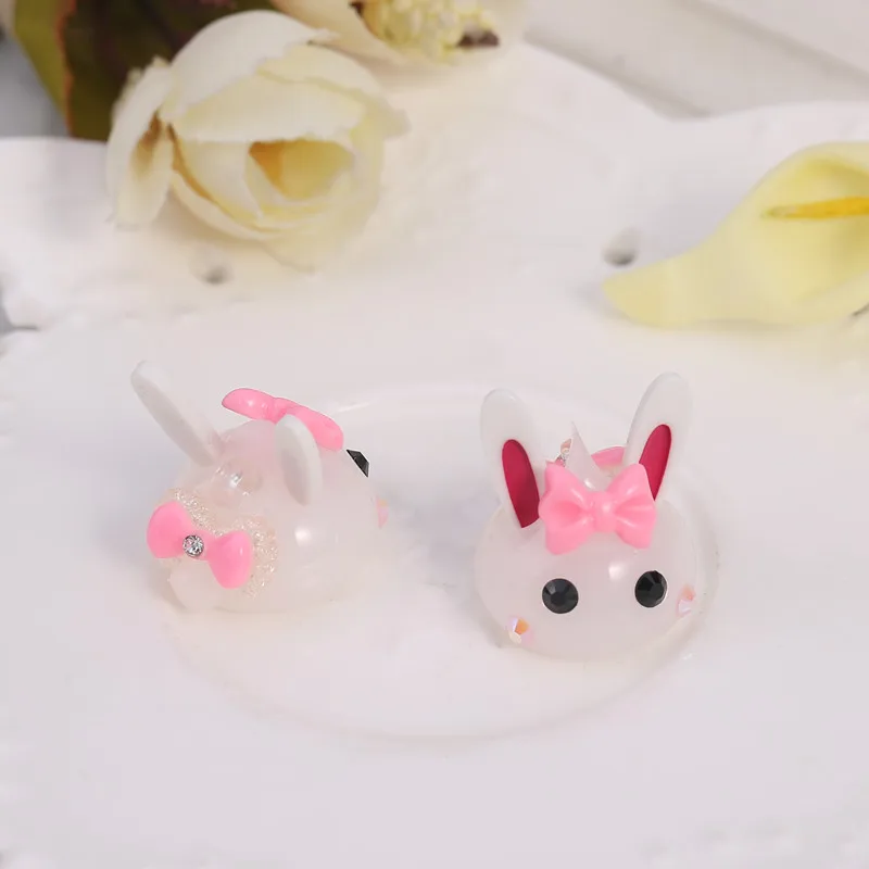 10 шт. 18 мм Силиконовые Подвески в виде капли из мультфильма hoppe chan с бантом