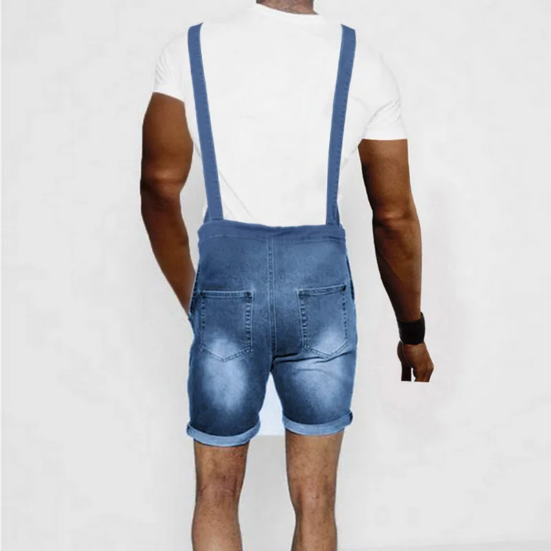 Мужской джинсовый комбинезон HEFLASHOR рваные ковбойские брюки на подтяжках уличная