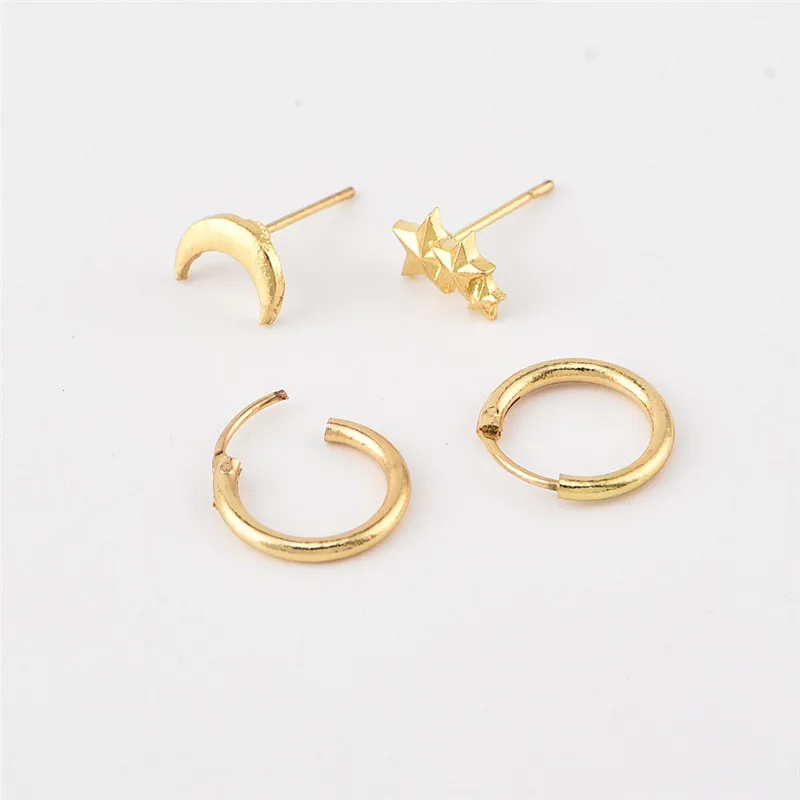 4 шт. женские серьги гвоздики золотого цвета|Серьги-гвоздики| |