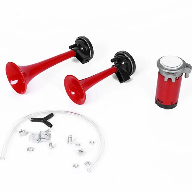 178DB Super-Loud Red 12V Air Horn Dual Trumpet Compressor Car Truck Train Boat | Автомобили и мотоциклы