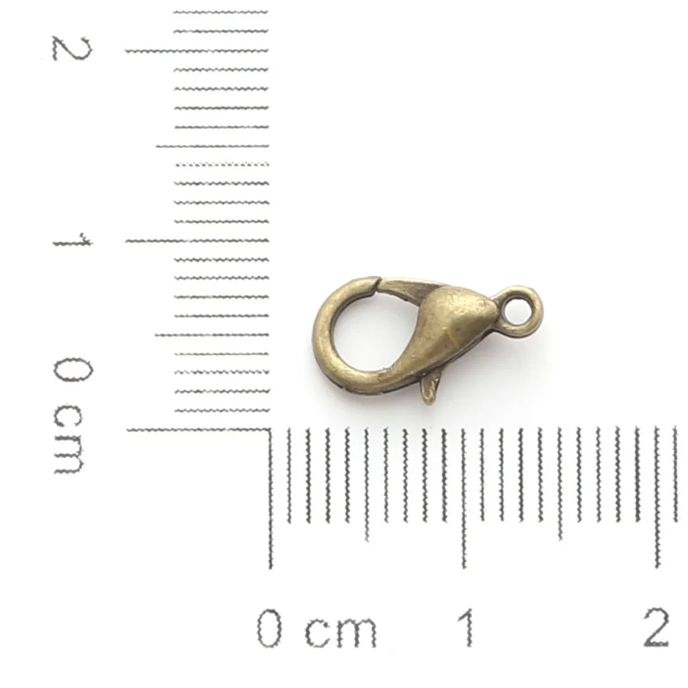 Antique Bronze Фурнитура "сделай сам" 100 шт. застежки "Омары" 12 мм бронза/золото KC/черный/родий/Серебро застежки "Омары" крючки для ожерелья ювелирные изделия - Цвет: Antique Bronze
