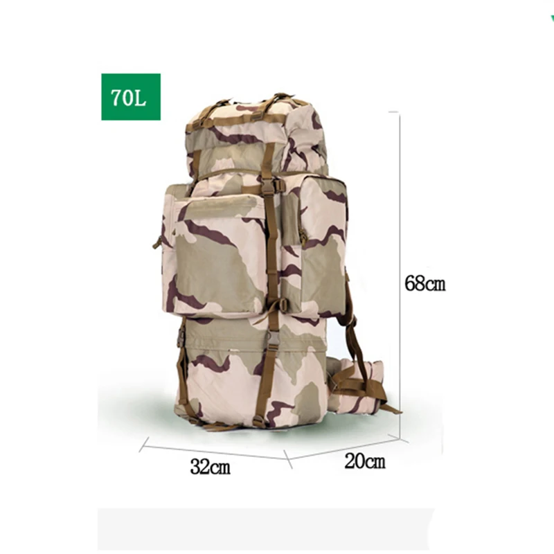 Горячая 70L большая емкость спортивная сумка для улицы военный тактический рюкзак