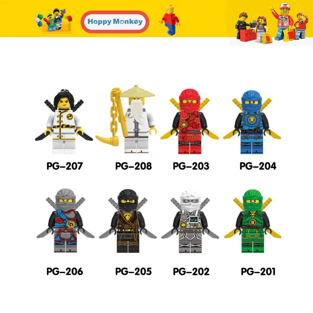 Ninjago серии с мотоциклом LegoINGly детей игрушечные лошадки мастер Ву Garmadon набор N-POP