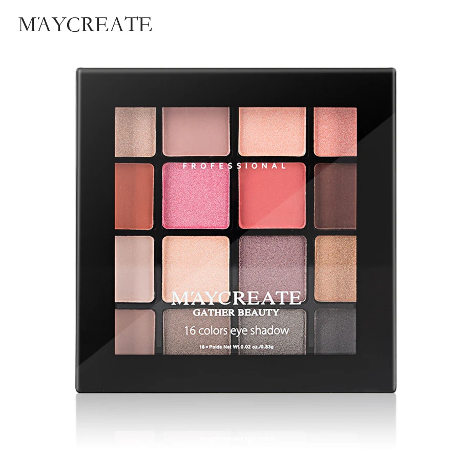 Палитра теней для век MayCreate 16 цветов матовая металлическая палитра макияжа тени