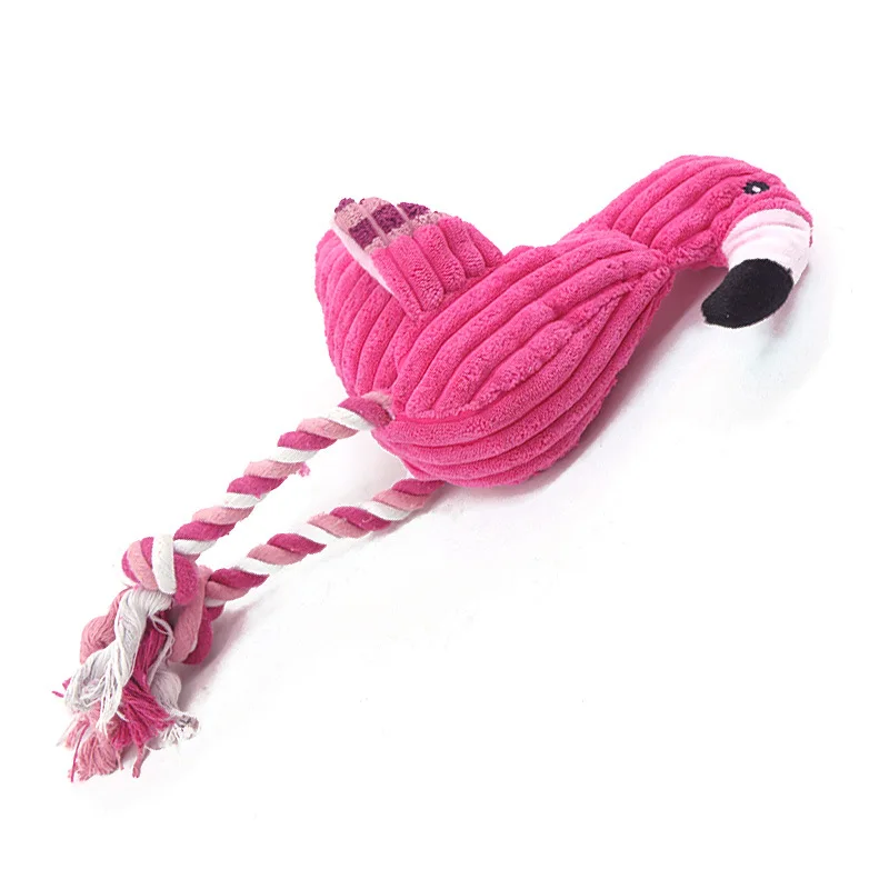 Игрушка для собак Pet Dogs Squeak - Новая популярная плюшевая игрушка Фламинго для жевания, устойчивая к укусам, интерактивная, подходит для маленьких и больших животных.