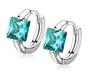 100% Стерлинговое Серебро 925 пробы Кристальные серьги клипсы для ушей серебряные 2