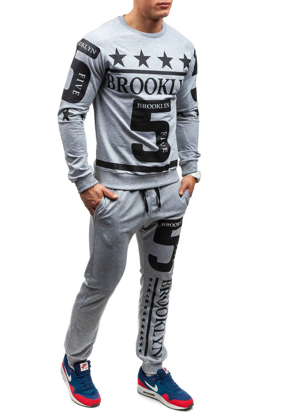 ZOGAA мужские спортивные костюмы 2019 топы с длинными рукавами и штаны комплект