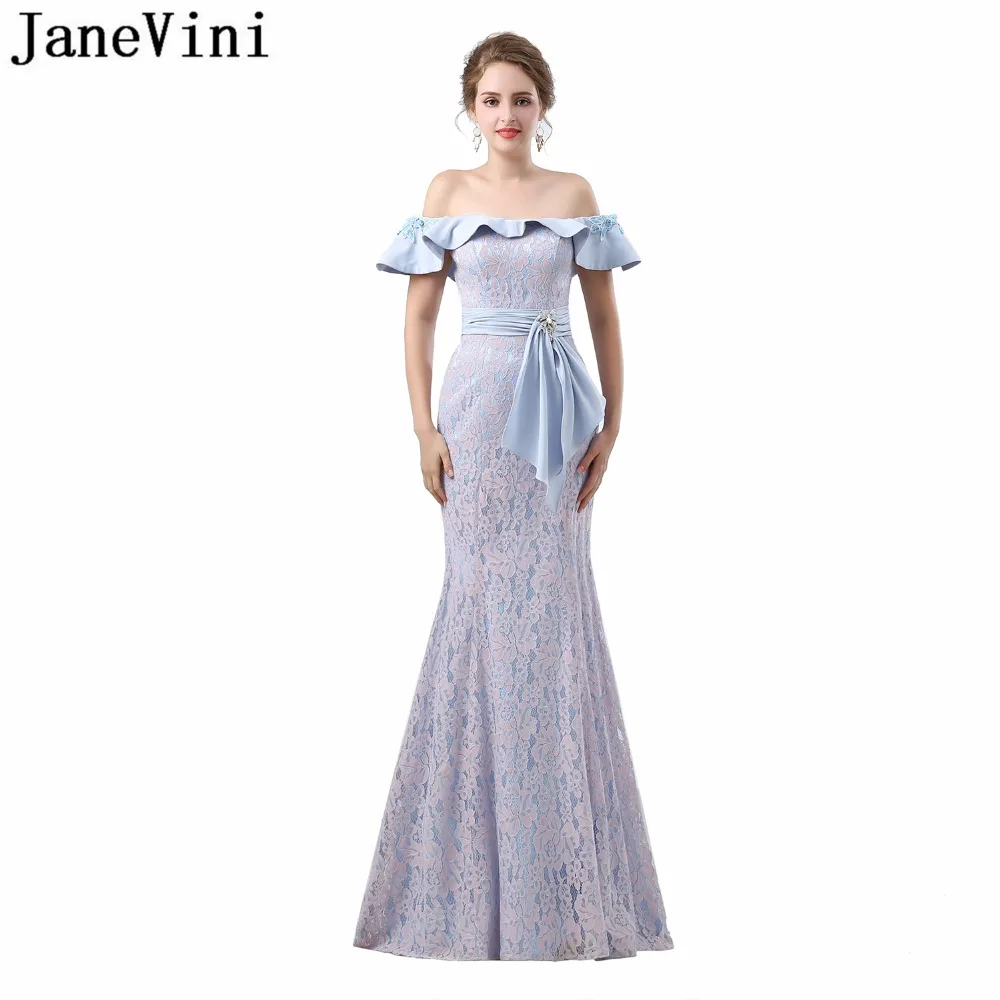 JaneVini 2018 элегантные кружевные длинные платья подружки невесты с аппликацией из