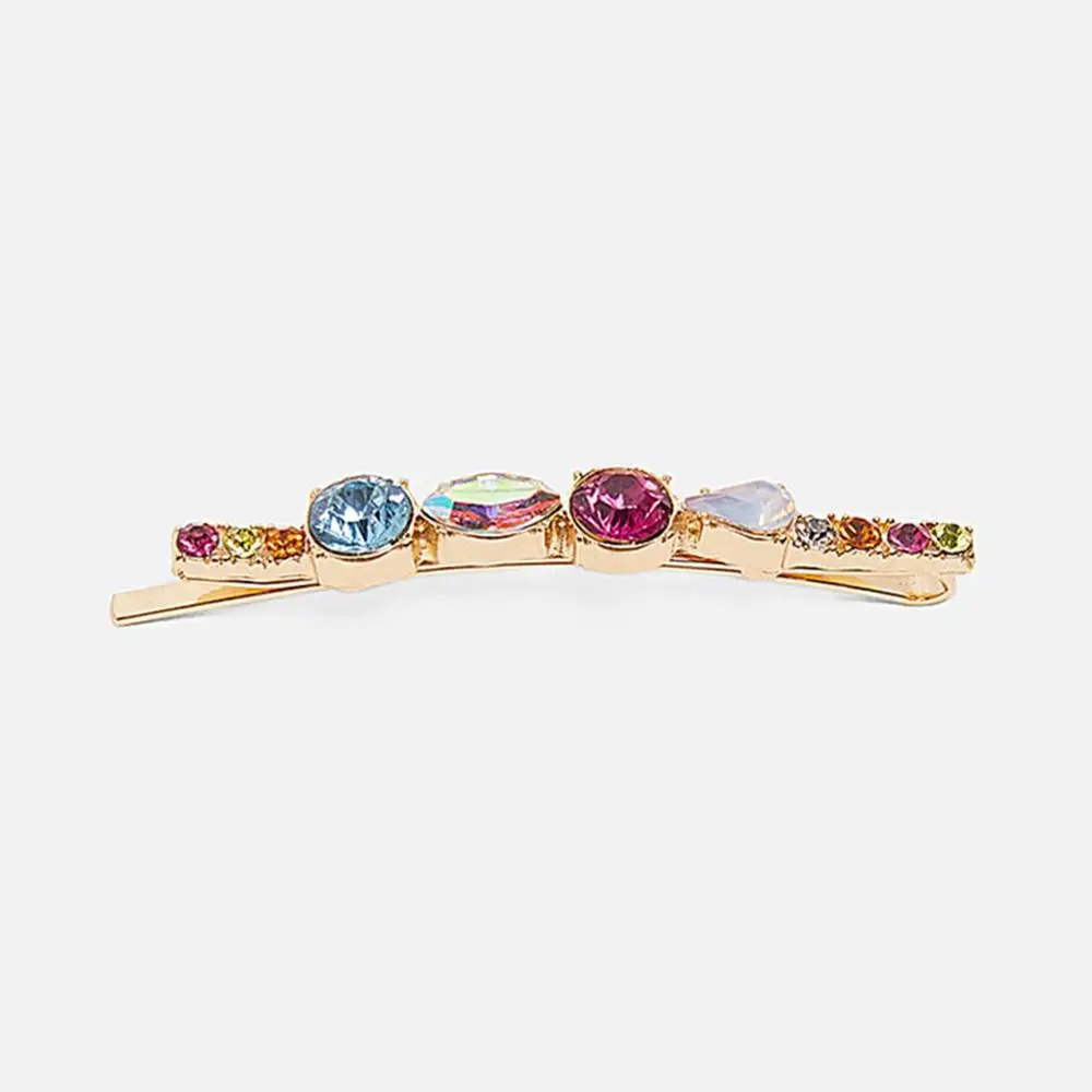 Dvacaman Bohemian ZA шикарная заколка для волос с кристаллами для женщин и девушек, разноцветные заколки, женские Стразы для головы, аксессуары для волос - Окраска металла: 9