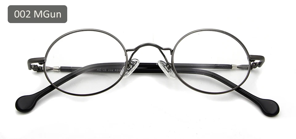 Round eyewear 002gun ESNBIE Высокое качество Мужские маленькие круглые металлические оправы для очков ацетат Ноги 43 мм винтажные черные круглые очки женские прозрачные линзы - Цвет оправы: Round eyewear 002gun