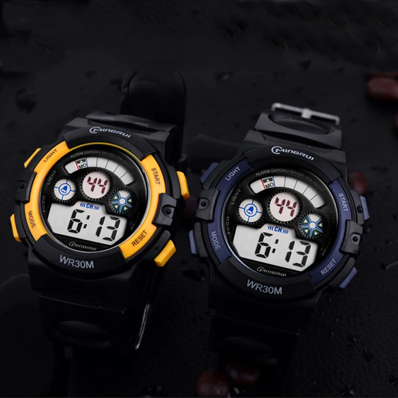 Детские часы анти шок 3 бар водонепроницаемый спорт на открытом воздухе детские