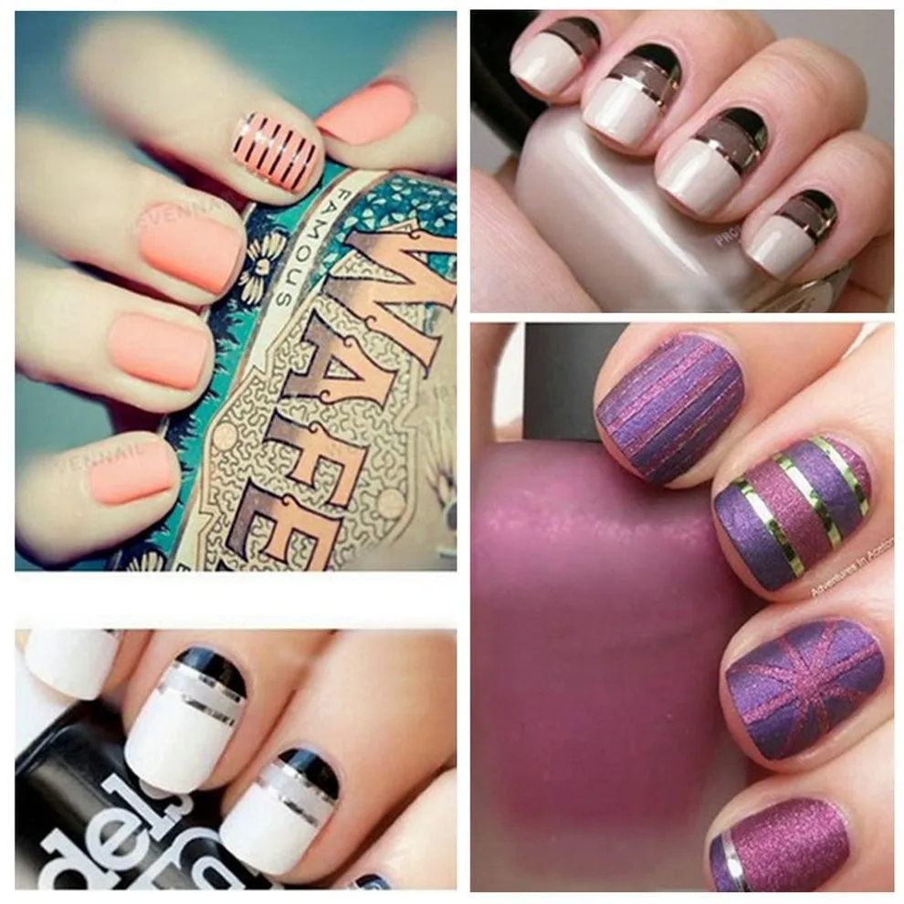 30 шт./партия рулоны клейкие ленты цветные провода наклейки для ногтей DIY Набор