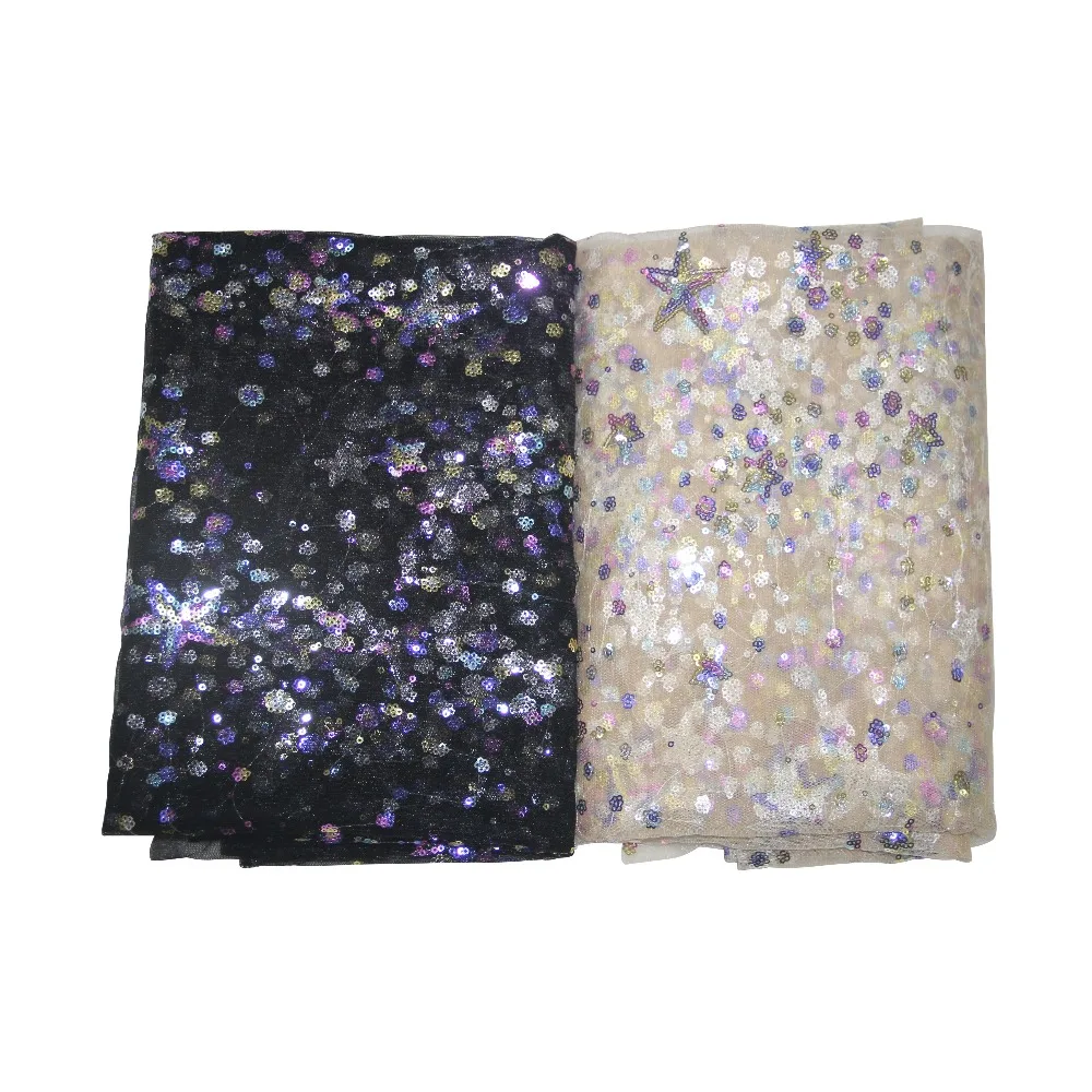 1 ярд блестящая вышивка с блестками Тюль Одежда для девочек женское платье