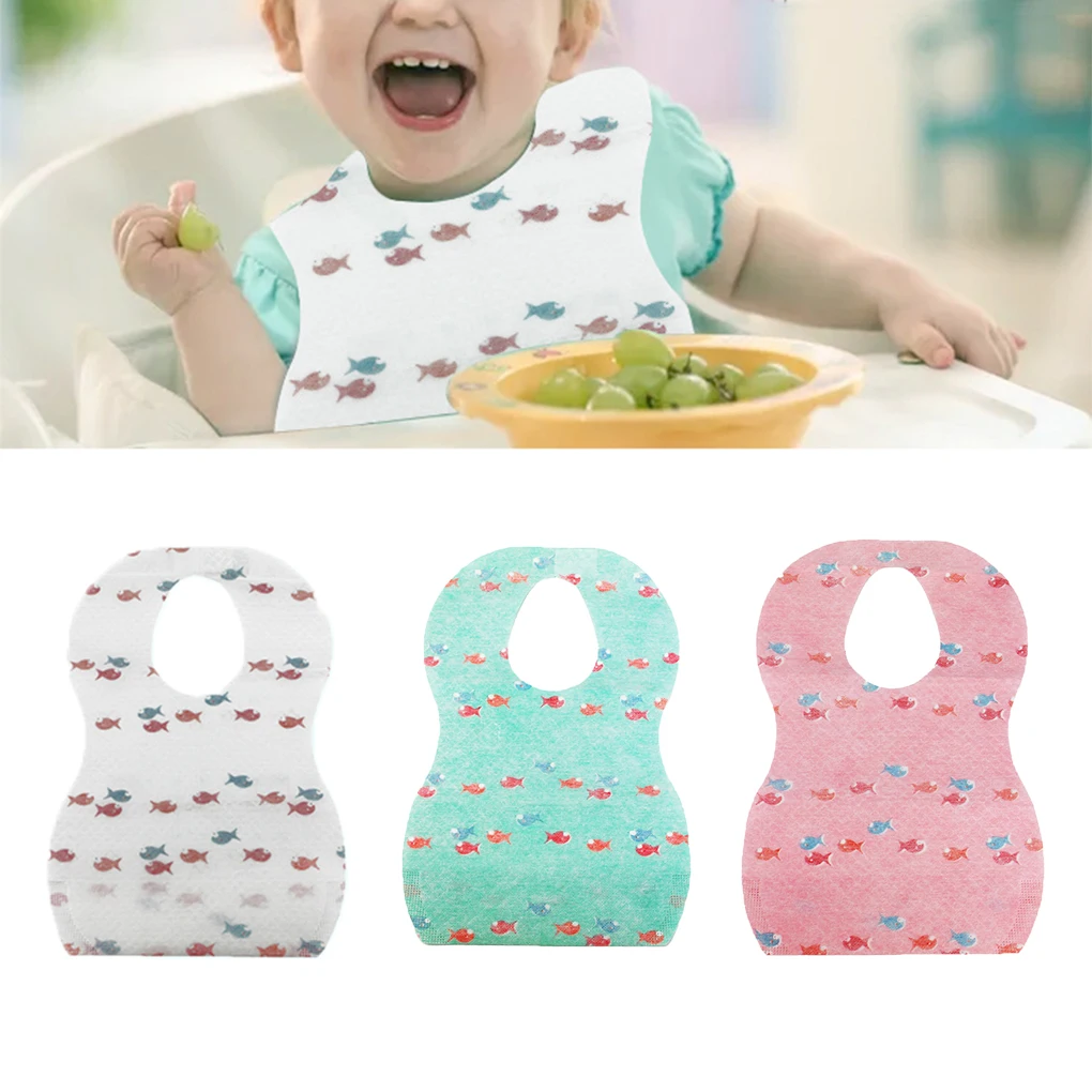 10 шт./компл. трехслойные водонепроницаемые детские нагрудники одноразовые для