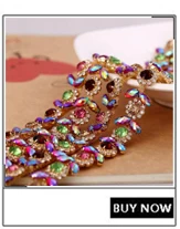1 ярд/лот 3 ряда пришить Лента Из Бисера Смешанный цвет DIY Bling Rhinestone цепь свадебная одежда украшение ручной работы