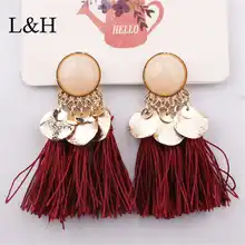 L & H Лидер продаж женские длинные серьги с кисточками богемные