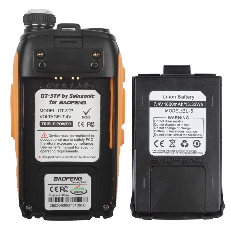 Baofeng GT-3TP Mark III комплект 1/4/8 Вт Dual Band 136-174/400-520 МГц RF пульт Динамик двухстороннее радио с USB кабель для программирования
