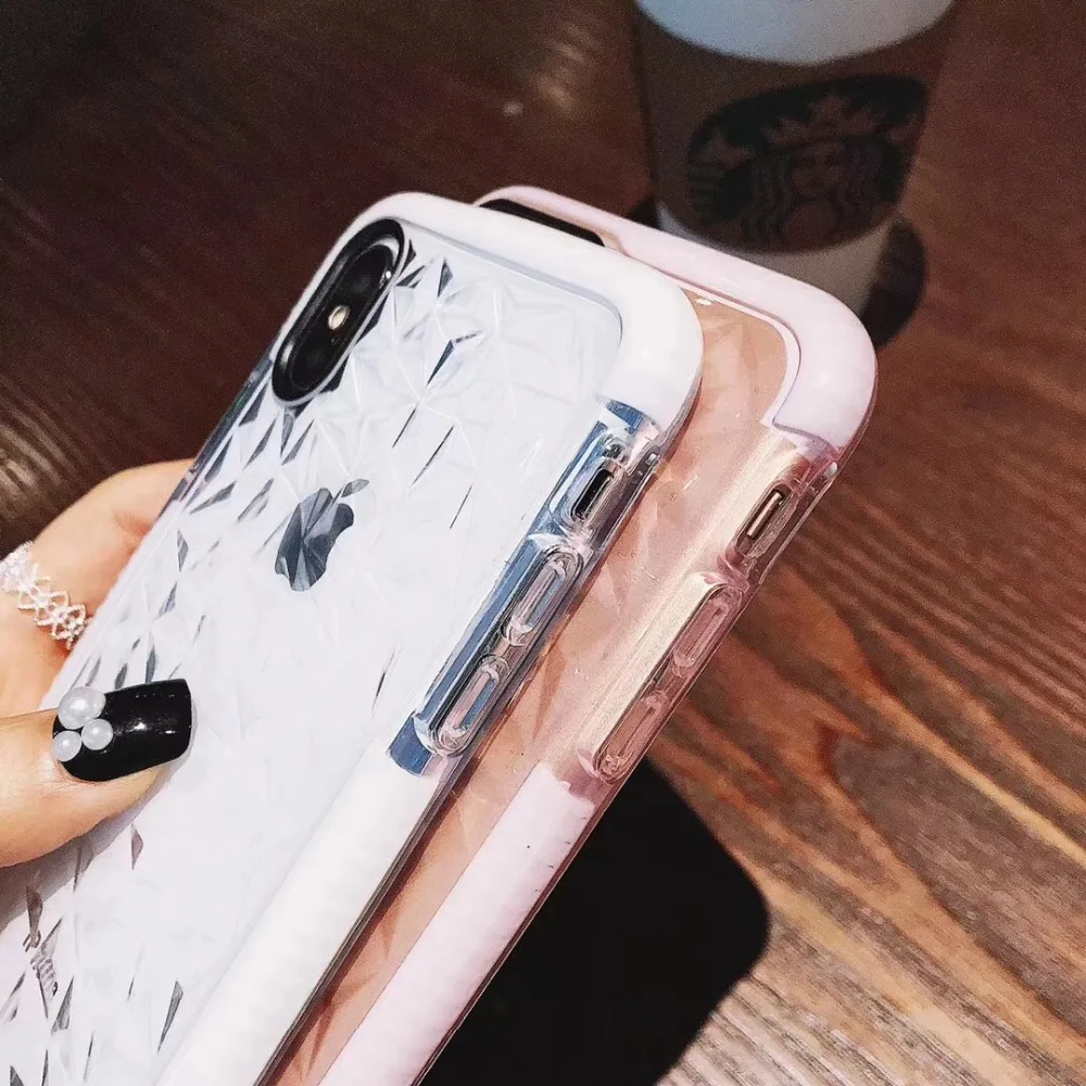 ROHDEA Роскошные iphoneX 3D ультра тонкий Алмазный чехол для iphone8 8 плюс 7 6 S Мягкий