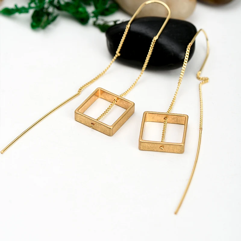 WILD & FREE Для женщин золото цинк сплава длинными ушами линии Висячие серьги модные