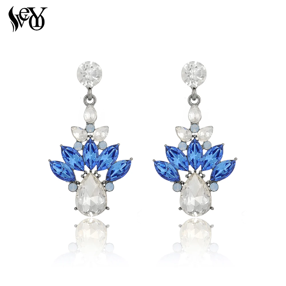 VEYO модные синие серьги-капли с кристаллами для женщин ювелирные изделия подарок Новое поступление женские серьги