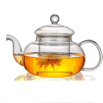 1000ml Tea Pot Все готово элегантный из стекла чайный сервиз боросиликатный стеклянный чайник с чашками бамбуковый чайный поднос чайный набор теплее стеклянный чайный горшок подарочный набор - Цвет: 1000ml Tea Pot