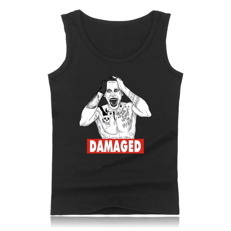 Anime Suicide Squad Harley Quinn Tank Top Men Fitness and Sleeveless Bodybuilding Shirt in 4XL Clothing Summer Vests | Мужская одежда