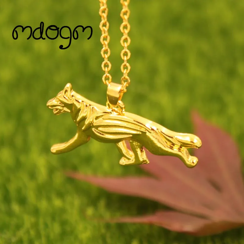 Милое ожерелье в виде немецкой овчарки подвеска собаки Посеребренная бижутерия