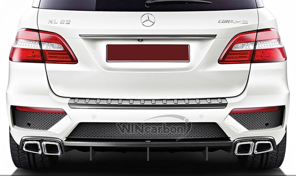 Реальные углеродного волокна задний диффузор спойлер для Mercedes Benz W166 ML63